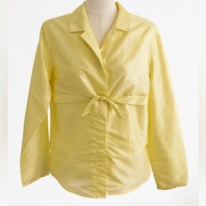 NWT Preston & York Pale Yellow Taffeta Button-Front Blouse – Size 14